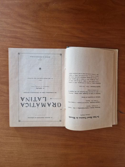 "Gramática Latina", Padre Nanuel Francisco de Miranda