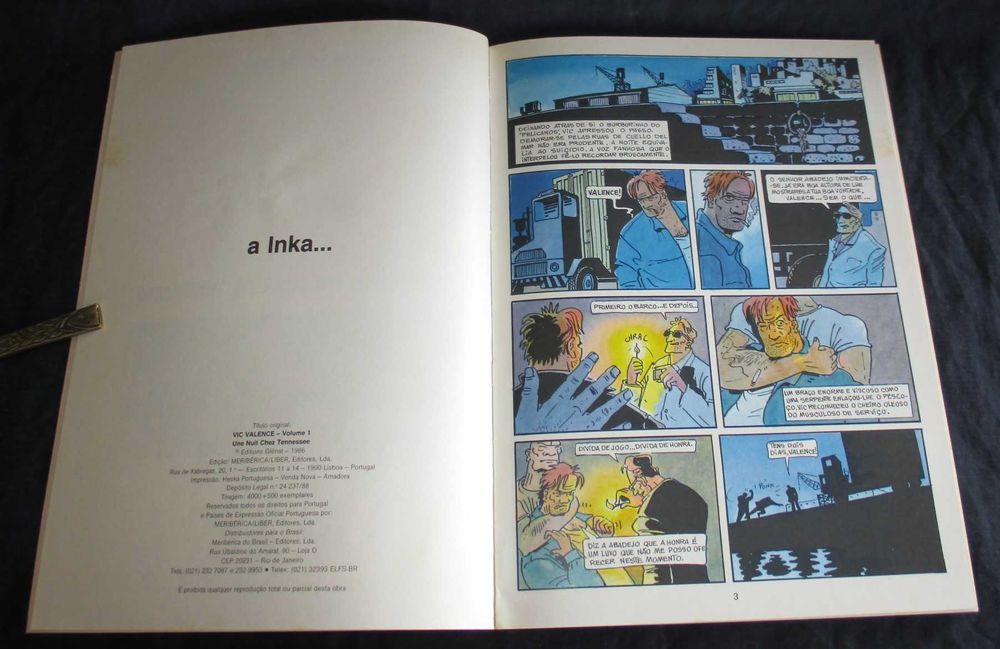 Livros BD Vic Valence Passageira silenciosa 1992
