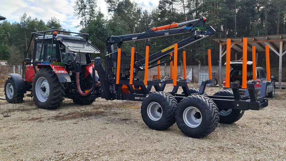 Nowa Przyczepa Leśna BMF 10T2 PRO 720 7.2m Zrywka Leasing on-line 24h