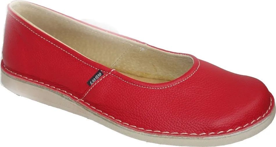 SKÓRZANE buty damskie lekkie czerwone 38