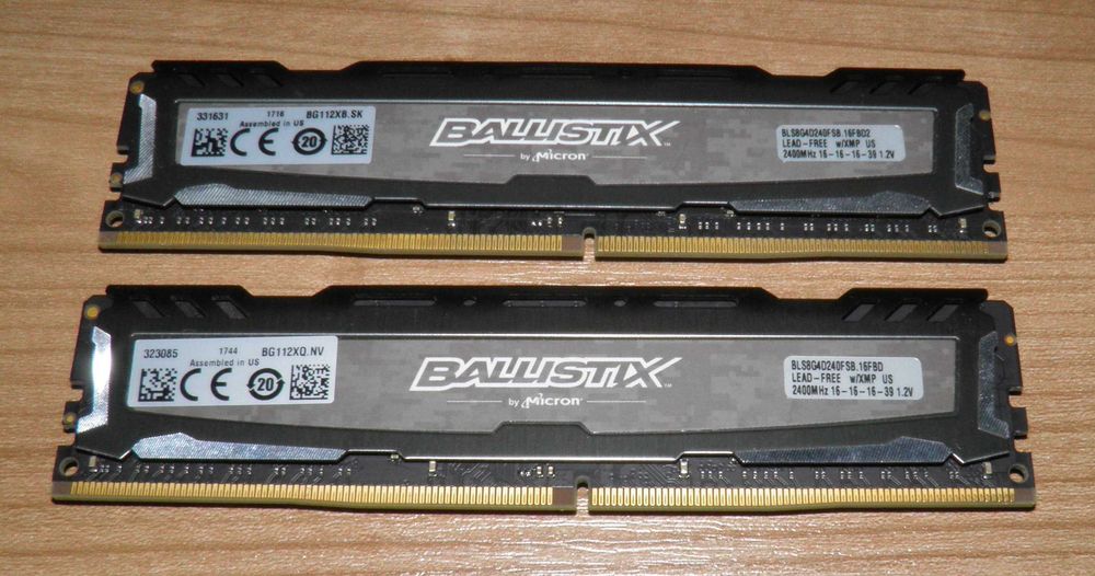 DDR4 2400 16 Gb (2*8GB) CRUCIAL Ballistix  BLS8G4D240FSB.16FBD