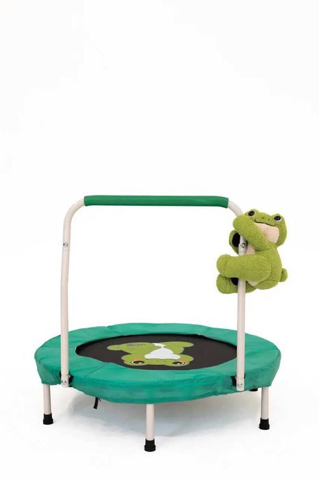вперед  Кімнатний дитячий батут Froggy Jump 90 см (бірюзовий) з ручкою + Подарунок (Жабка)