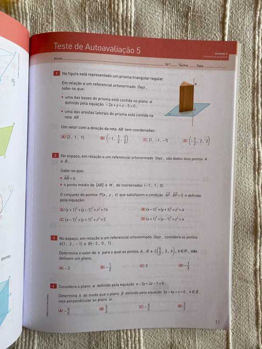 Novo Espaço Matemática A 11.º Ano - Caderno de Autoavaliação