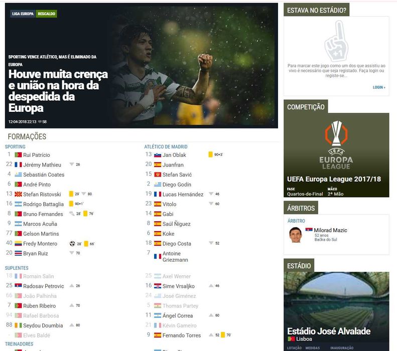 Camisola de jogo - Liga Europa 12-4-18 - Gelson Martins - Size M