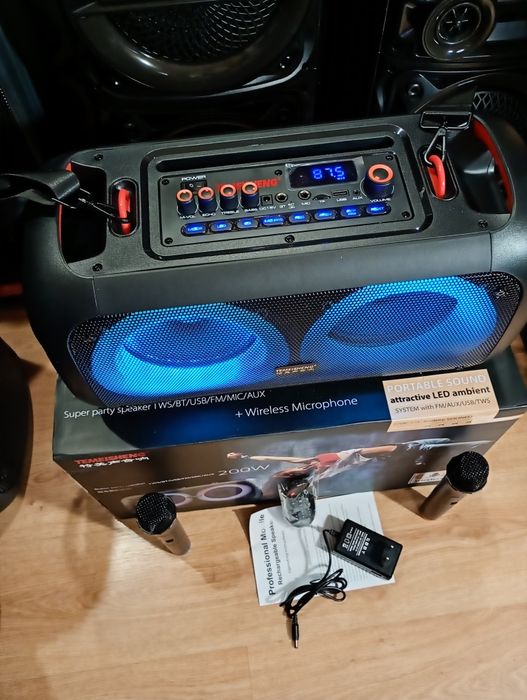 Караоке акустика Temeisheng-16(блютуз, microSD,USB,FM)ПультДУ, 2микроф