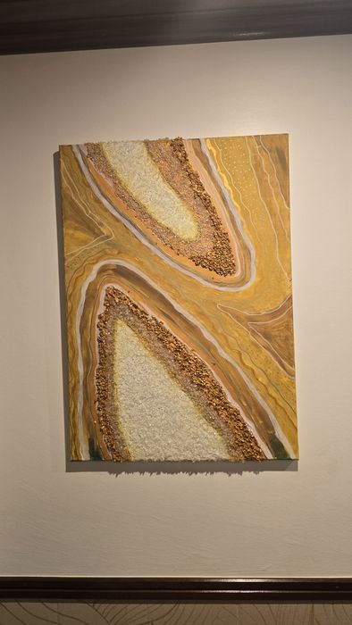 Arte acrilica e cristais sobre tela