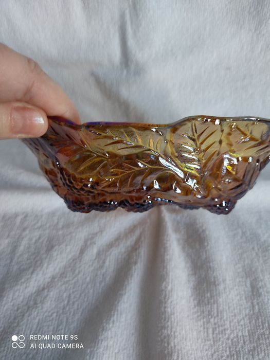 Piękna iryzowana paterka Indiana Glas USA
