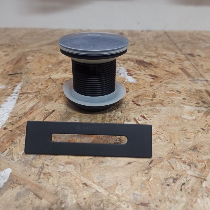 Korek do Wanny Click-Clack Black + Przelew prostokątny