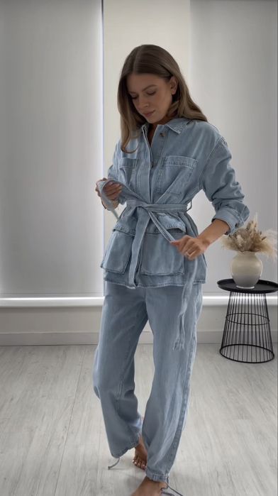 Джинси-джогери Zara блакитні світлі M, 100% бавовна, ідеальний стан