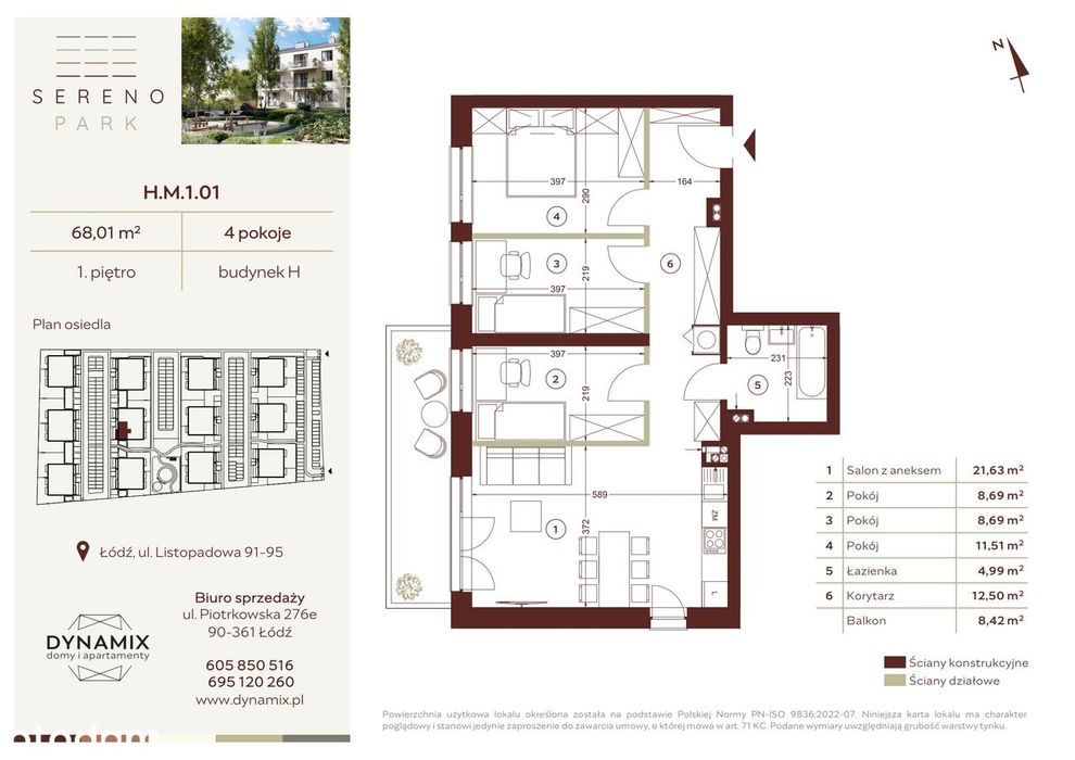 4-pokojowe mieszkanie 68m2 + balkon