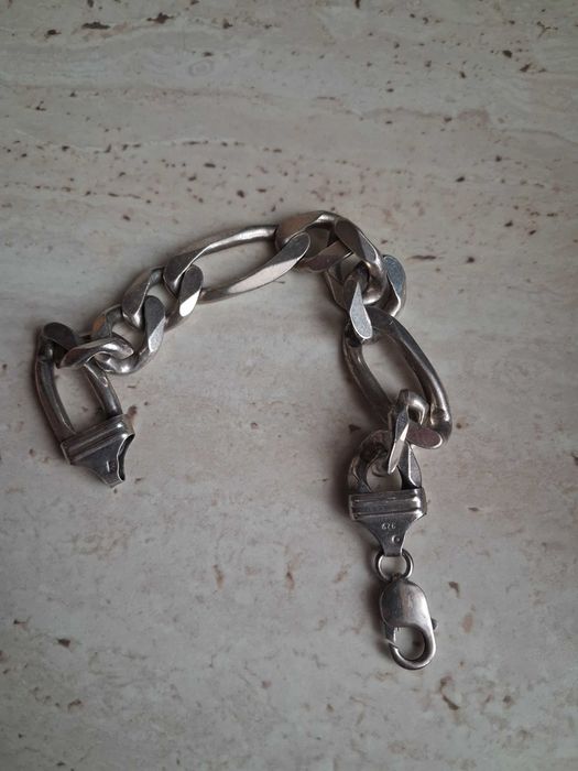 Bransoletka męska Figaro- srebrna , męska