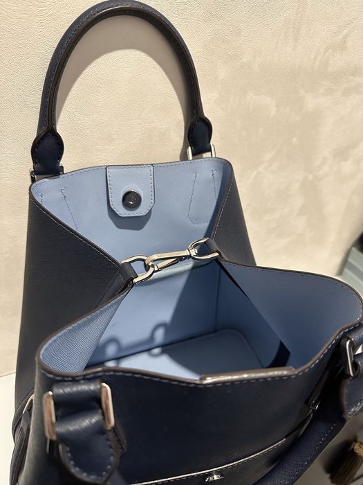 oryginalna michael kors saffiano niebieska torebka worek na ramie