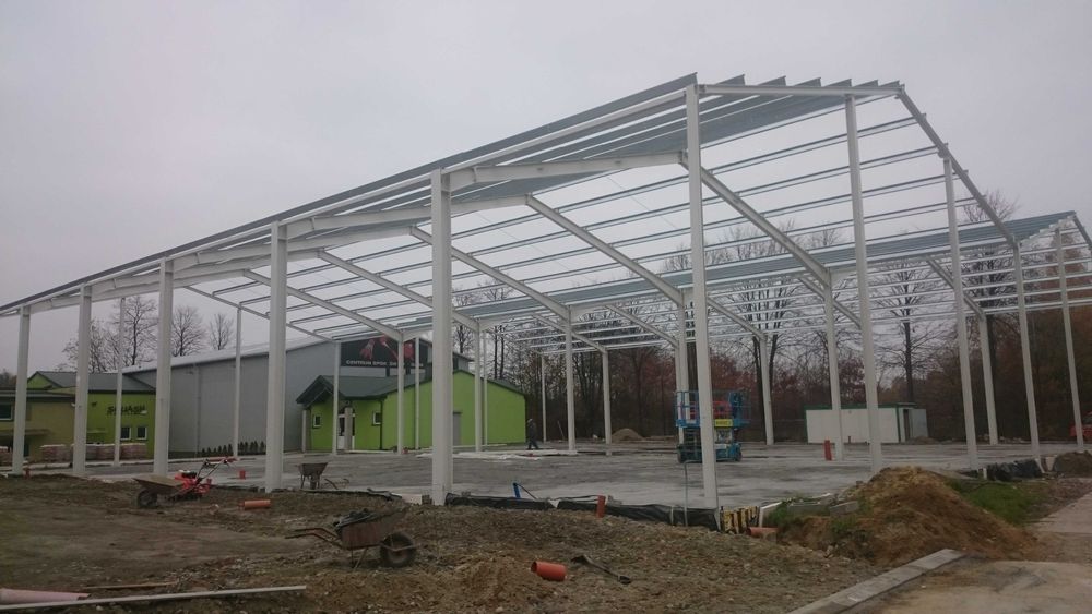 Konstrukcje stalowe hal, hale przemysłowe różnego przeznaczenia.
