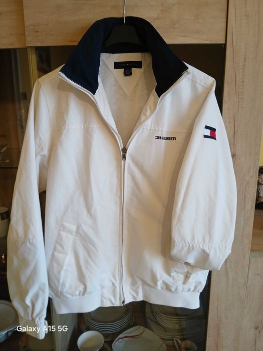 Biała przejściowa kurtka męska Tommy Hilfiger XS