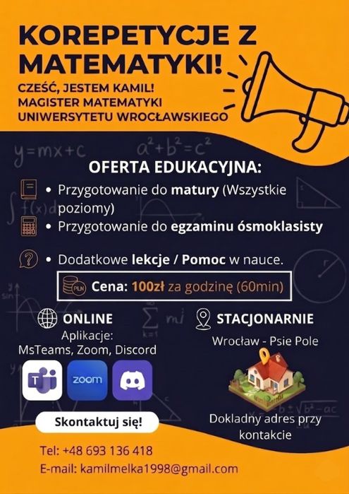 Korepetycje z matematyki - Wrocław