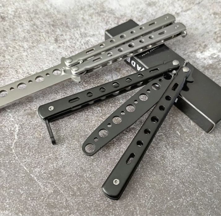 Нож Бабочка / Ніж CS GO Балисонг Чорний метелик тренувальний тупий ніж