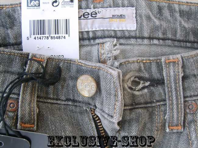 Spodnie damskie szare jeansy Lee Rice W25 L33 pas 66 cm