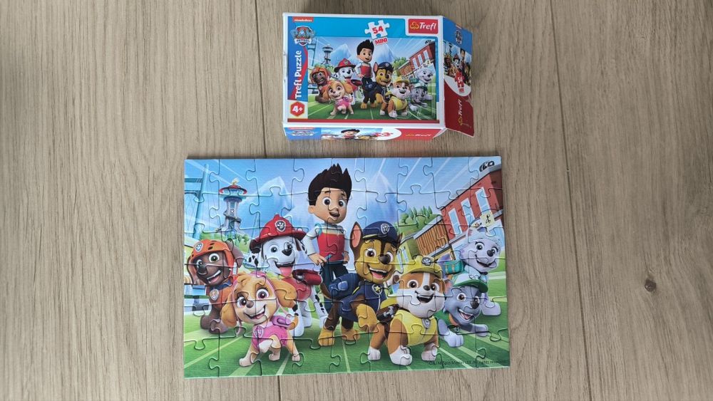 Zestaw Psi Patrol, puzzle, książka, skoczki, gra Psi Patrol, 3+, 4+