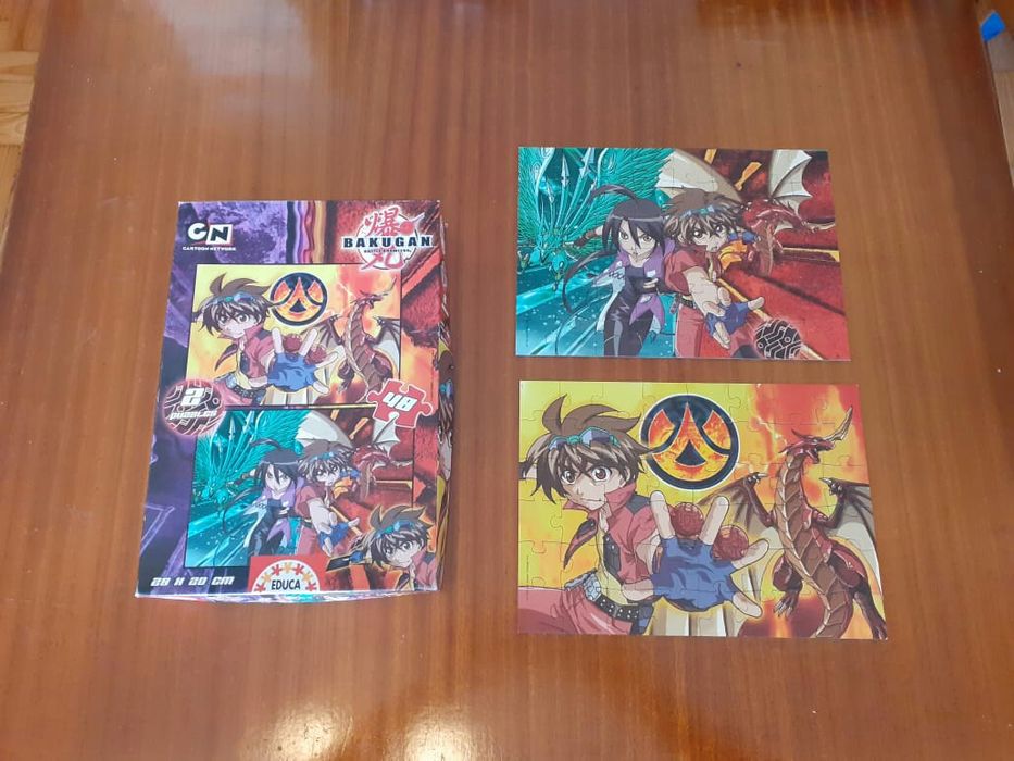 Puzzles de coleção. Bakugan, Cars, Asterix