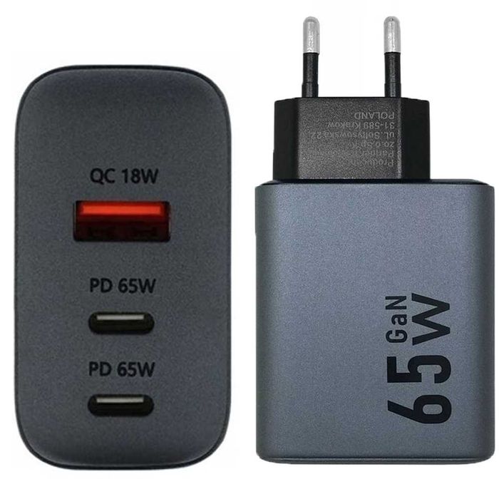 Ładowarka Sieciowa USB + 2x USB-C 65W Motorola Edge 60 70 Pro / Fusion