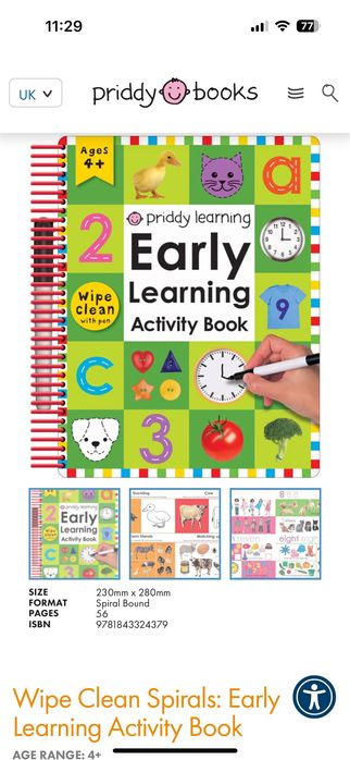 Англійська мова для дітей . Wipe Clean: Early Learning Activity Book