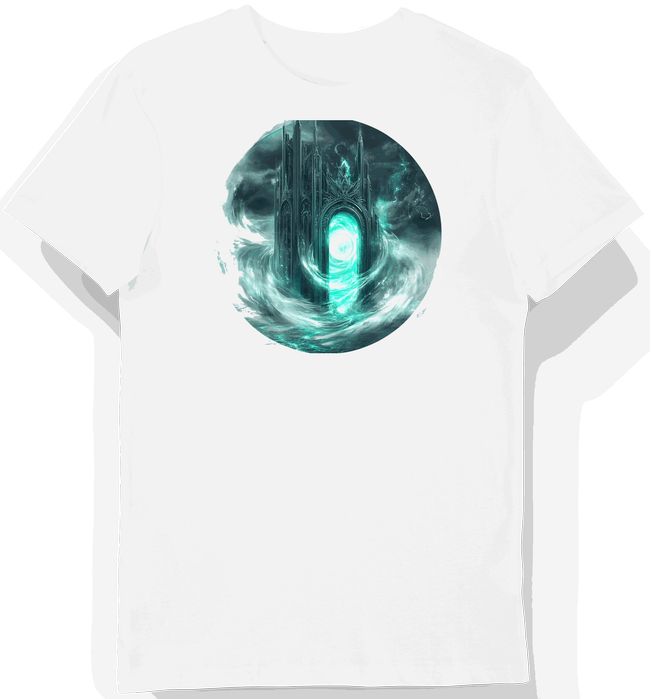Koszulka męska biała z motywem magicznej przepaści L