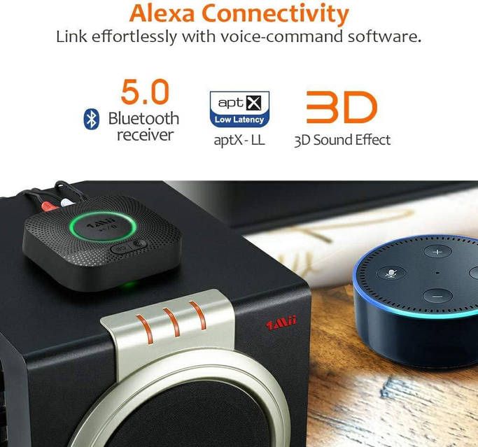 Приймач 1Mii b06+ Bluetooth 5.0, аудіоадаптер Hi-Fi Bluetooth