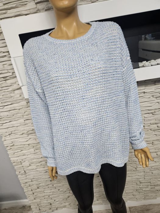 Sweter Oversize dłuższy tył C&A rozm L niebieski