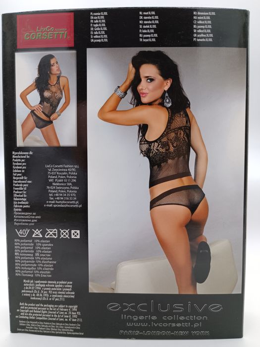 Czarny sexy komplet bielizny LivCo Catarina czarne nowe XL/XXL
