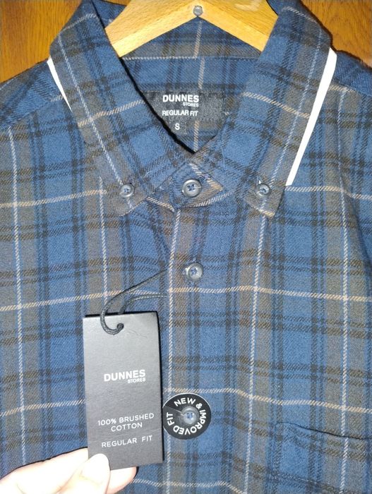 S nowa koszula męska 100% bawełna dunnes regular fit