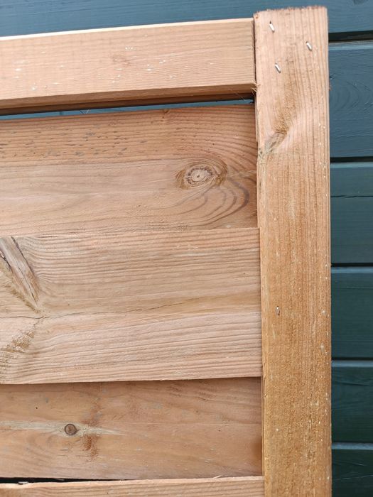 Płot panelowy drewniany w ramie solidny pergola ogrod 180x180