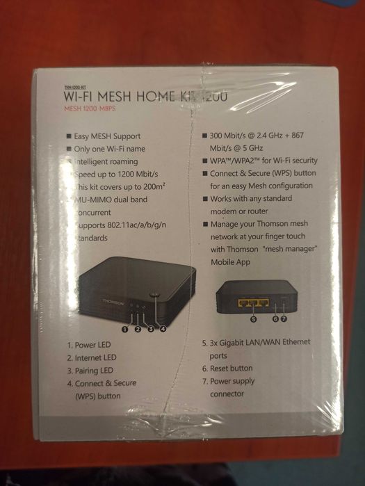 Wi-Fi Mesh home kit 1200 Thomson 
dwa routery w zestawie nowe