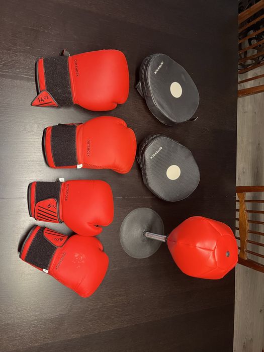 Kit Boxe OUTSHOCK – Luvas Adulto e Criança + Manoplas + Pera - Novo!