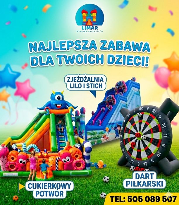 Wynajem dmuchańców- zabawa dla dzieci na każdą okazje !