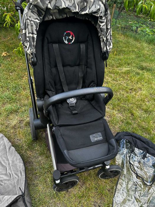 Коляска прогулянкова cybex priam  Platinum, дощовик, зимовий конверт