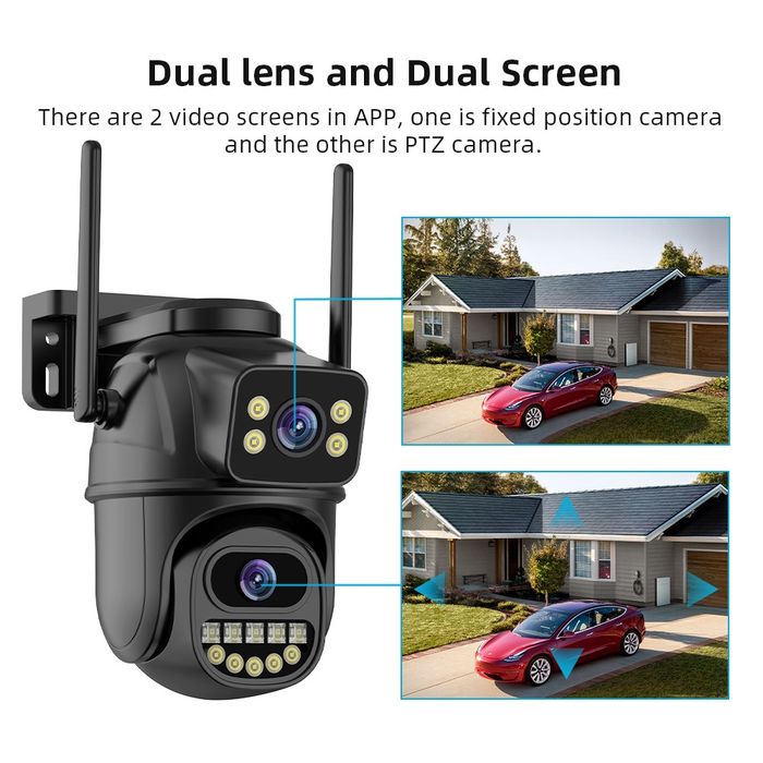 Kamera Zewnętrzna WiFi 8MPx | Dual Obiektyw | Full HD | Aplikacja