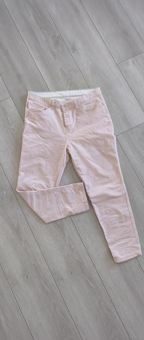 Różowe jeansy prosta nogawka L