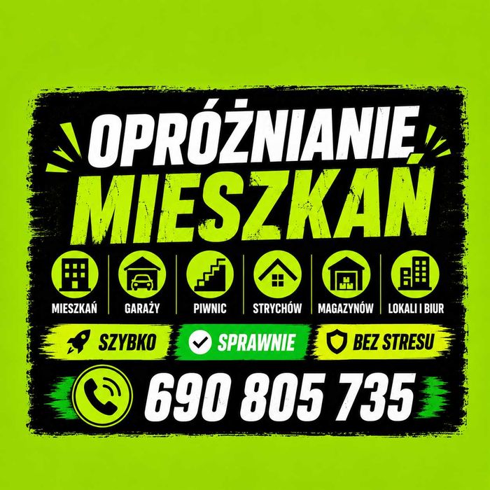 Opróżnianie mieszkań | Wywóz mebli | Piwnice | Garaże | Strychów 24/7