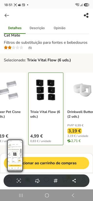 Bebedouro Fonte de água para gato Trixie Vital Flow