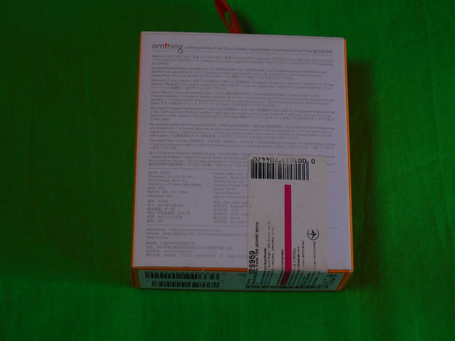 Блютуз навушники Omthing Airfree Pods TWS білого кольору стан ідиал