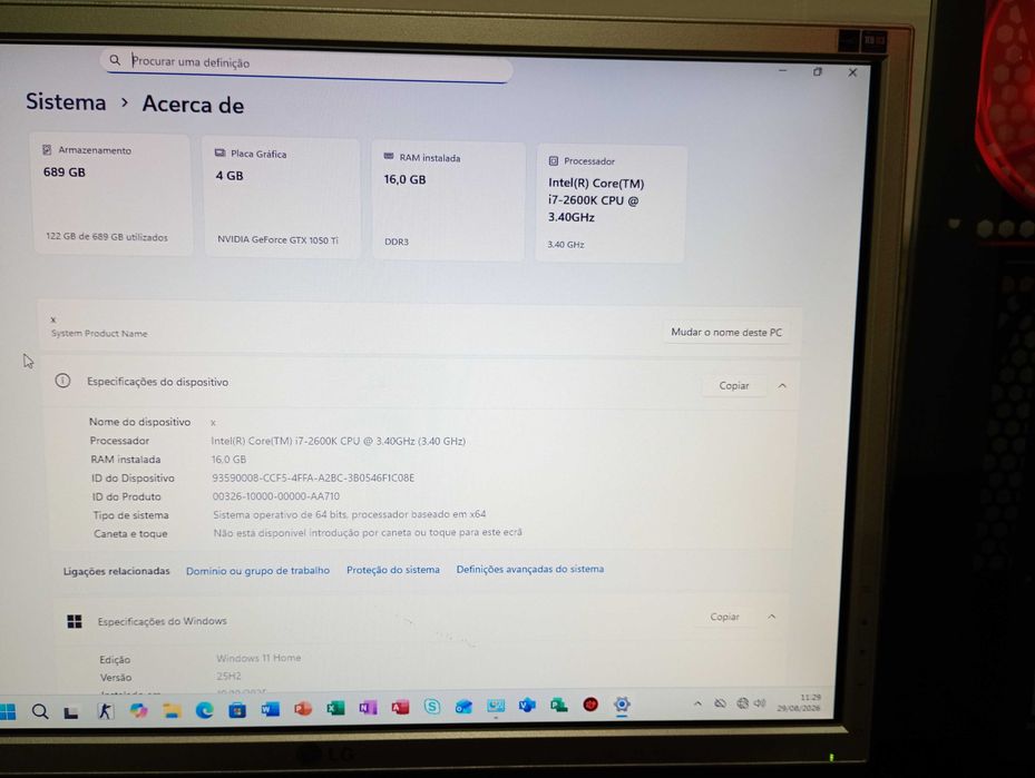 Vendo torre pc gamer intel i7