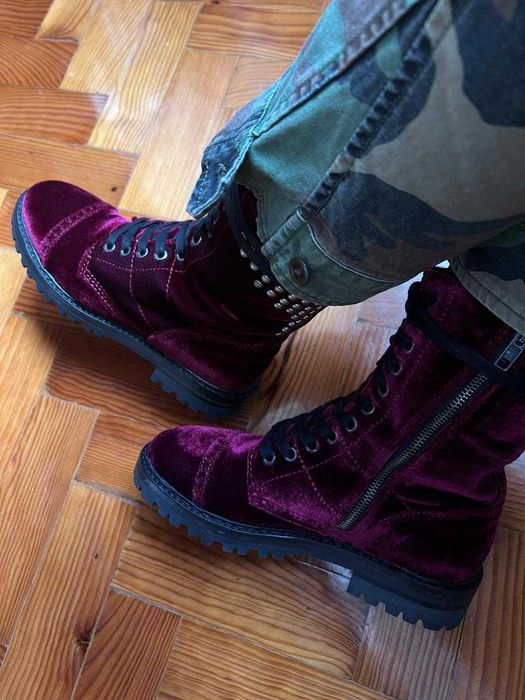 Botins em pele e veludo Catarina Martins Shoes