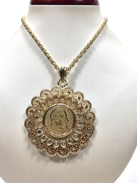 Złoty damski komplet FABERGÈ wybite próby 750•pozłacany ogniowo 18K