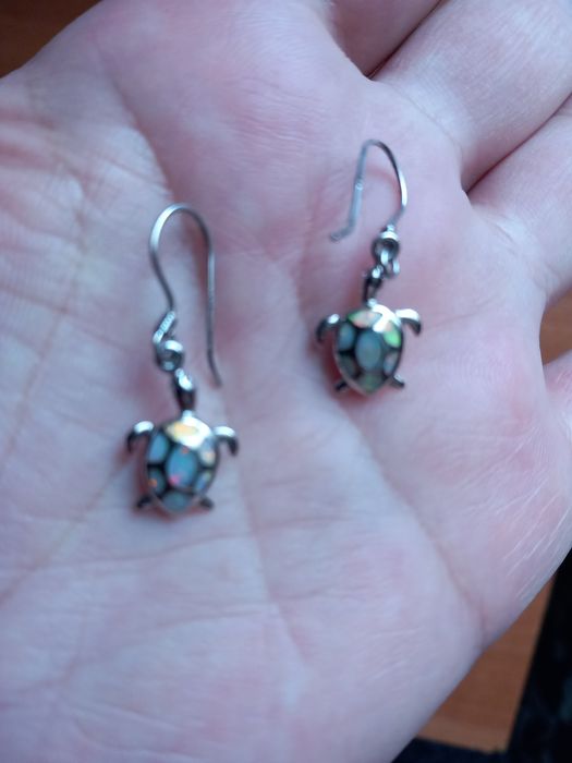 Серьги серебро опал