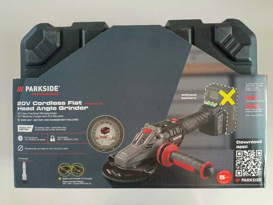 Meuleuse D'angle Sans Fil Parkside Performance PPWSFA 20-Li C4 - Tête Plate - 20V (Neuve)