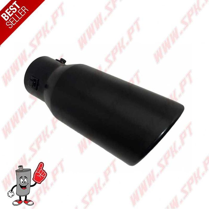 Ponteira de Escape Inox Black Edition - Redonda 90mm - Nova