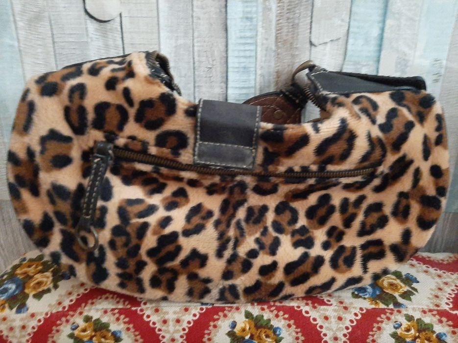 Mala, vintage,  OKPTA,,de mão, padrão Leopardo