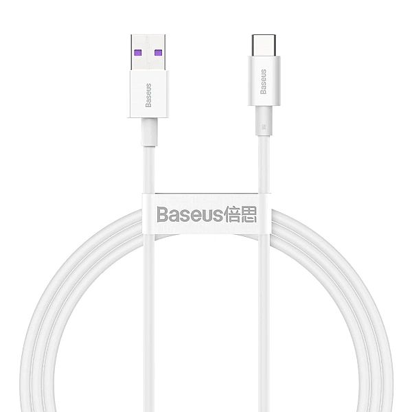 Baseus Superior kabel USB - USB Typ C 66 W 6A 1 m Biały (CATYS-02)
