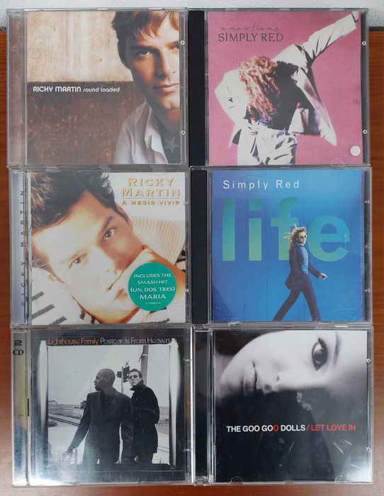 Conjunto 6 CD Ricky Martin Simply Red Lighthouse Family Goo Goo Dolls