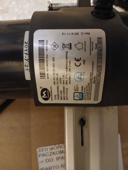 Siłownik elektryczny do fotela rozkładanego